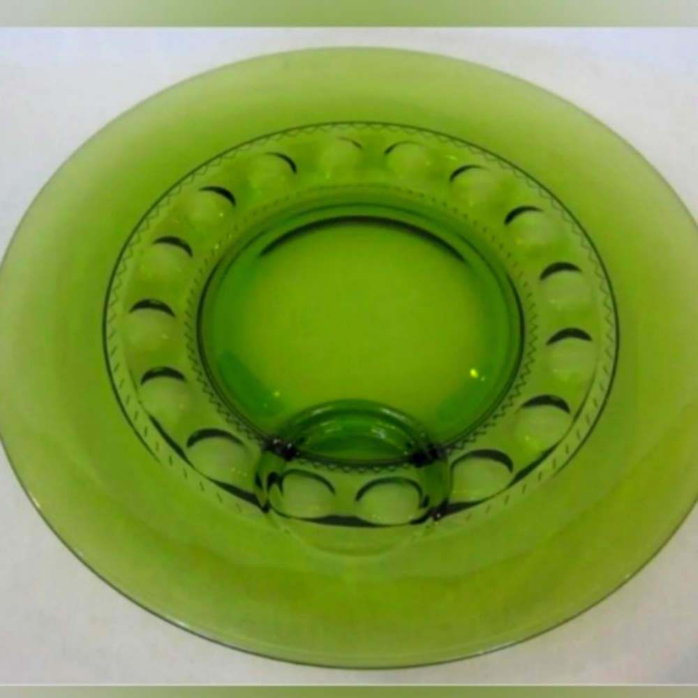 Vintage green Indian glass plates.